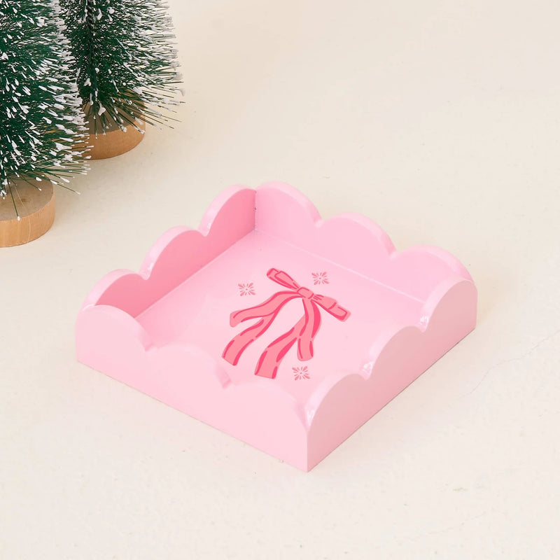 The Darling Effect - Scallop Trinket Tray - Bow Blush