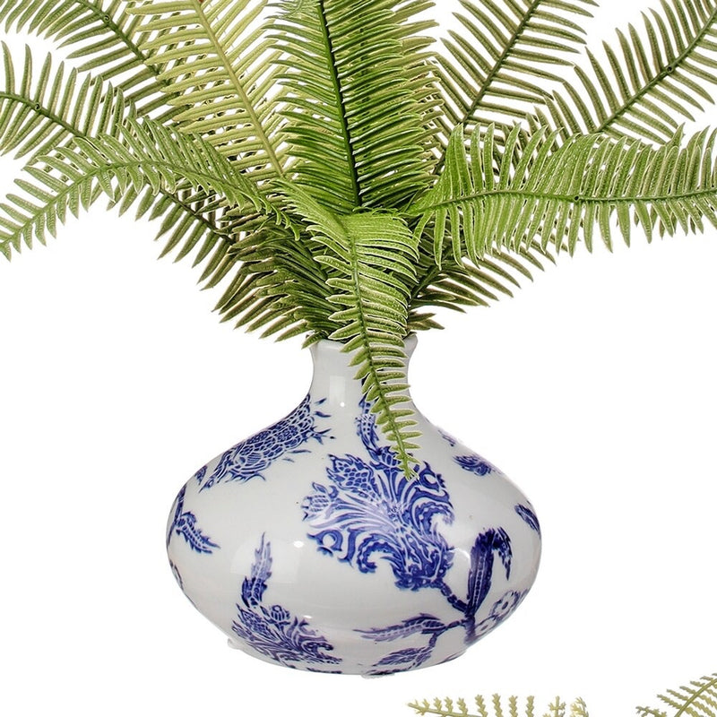 Plastic Natural Touch Fern In Ceramic Bud Vase 11.5"