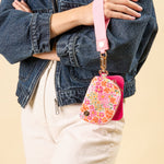 The Darling Effect - Dynamic Duo Pouch Wristlet -Secret Garden Pink