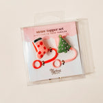 The Darling Effect - Holiday Straw Topper Set - Naughty Or Nice