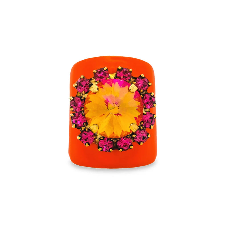 Tova- Jacci Ring Enamel- Electric Orange