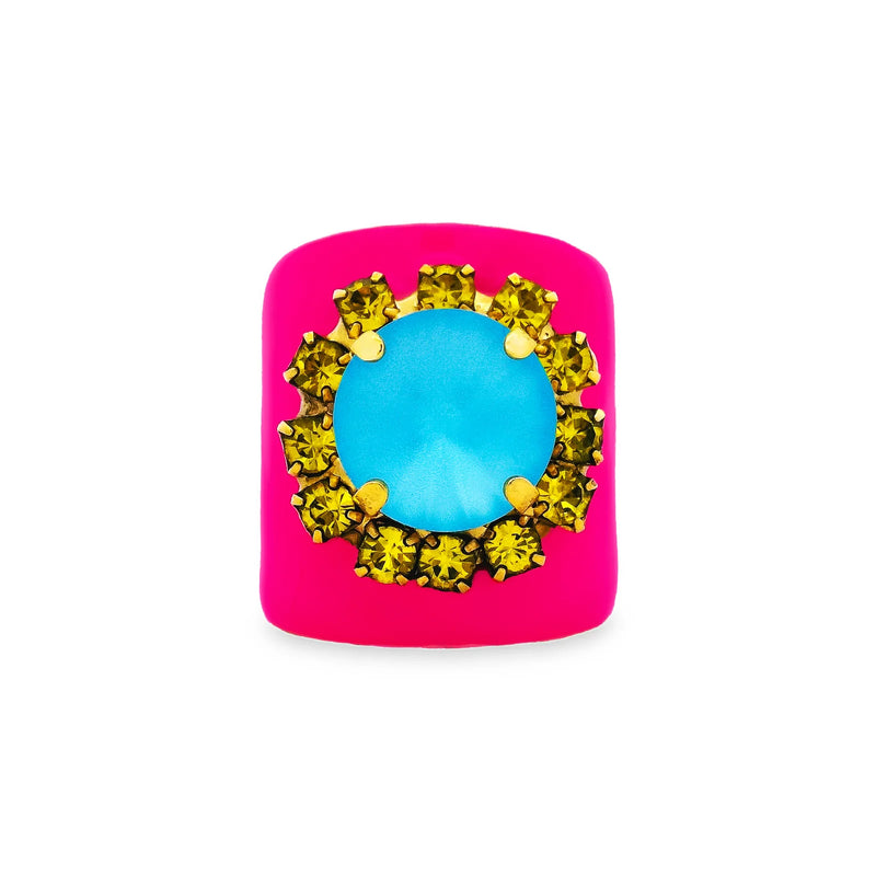 TOVA: Jacci Ring- Enamel Neon Pink