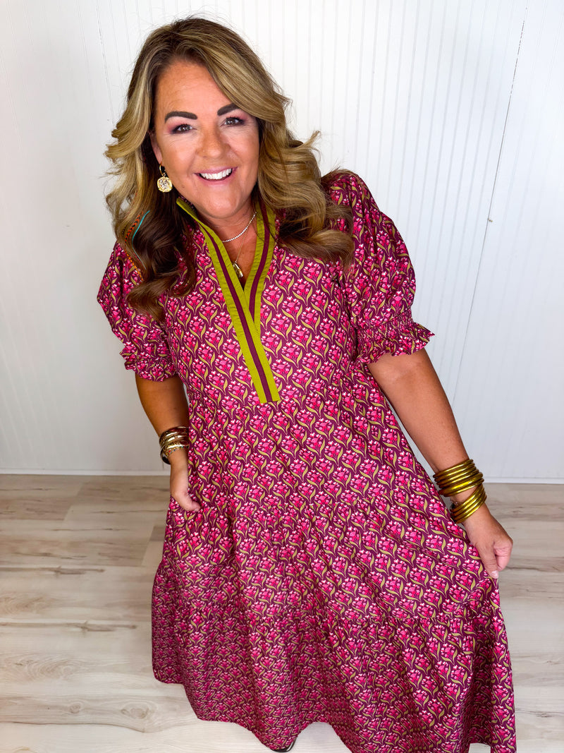 Vineyard Blooms Midi Dress