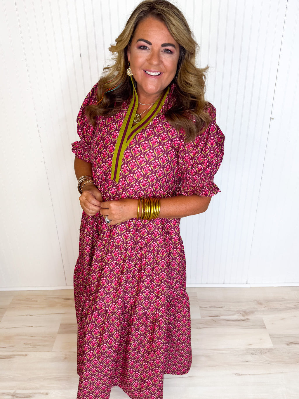 Vineyard Blooms Midi Dress