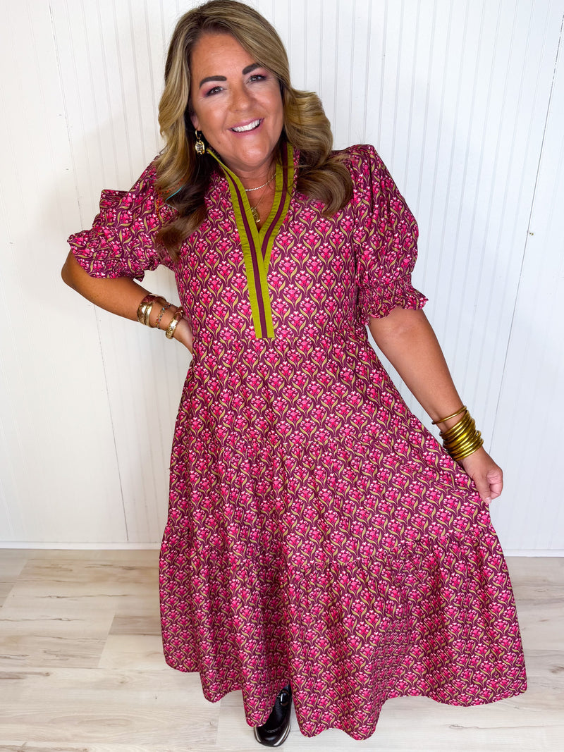 Vineyard Blooms Midi Dress