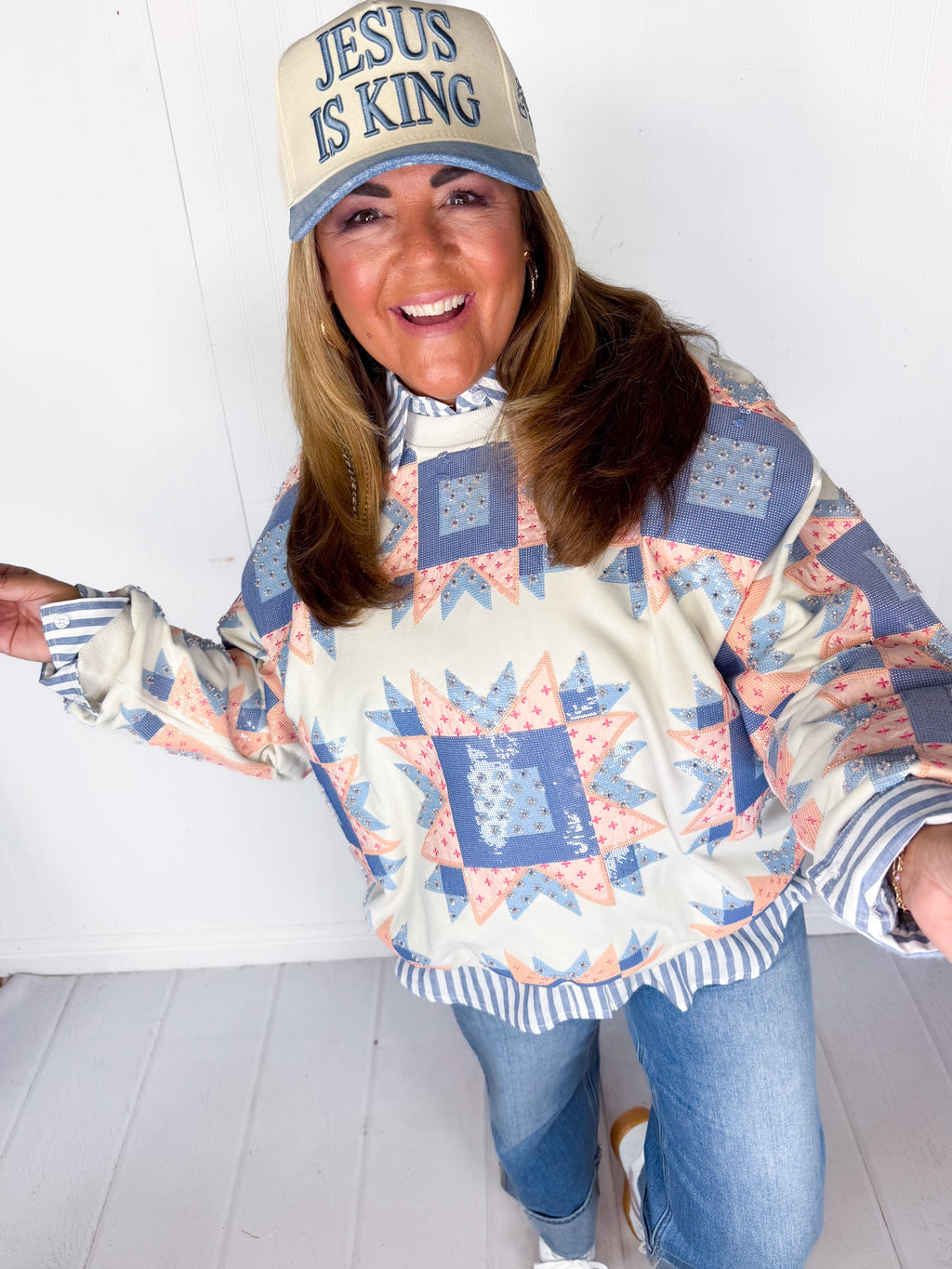 Queen of Sparkles- Patchwork Sweatshirt