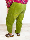 Autumn Evergreen Corduroy Barrel Pants