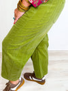 Autumn Evergreen Corduroy Barrel Pants