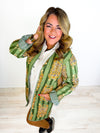 Talking Tigers Quilted Jacket- Long Green