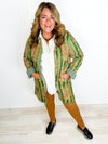 Talking Tigers Quilted Jacket- Long Green