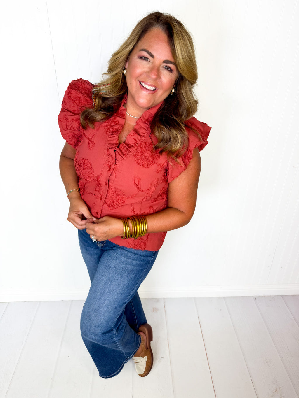 Cinnamon Spice Button Down Top