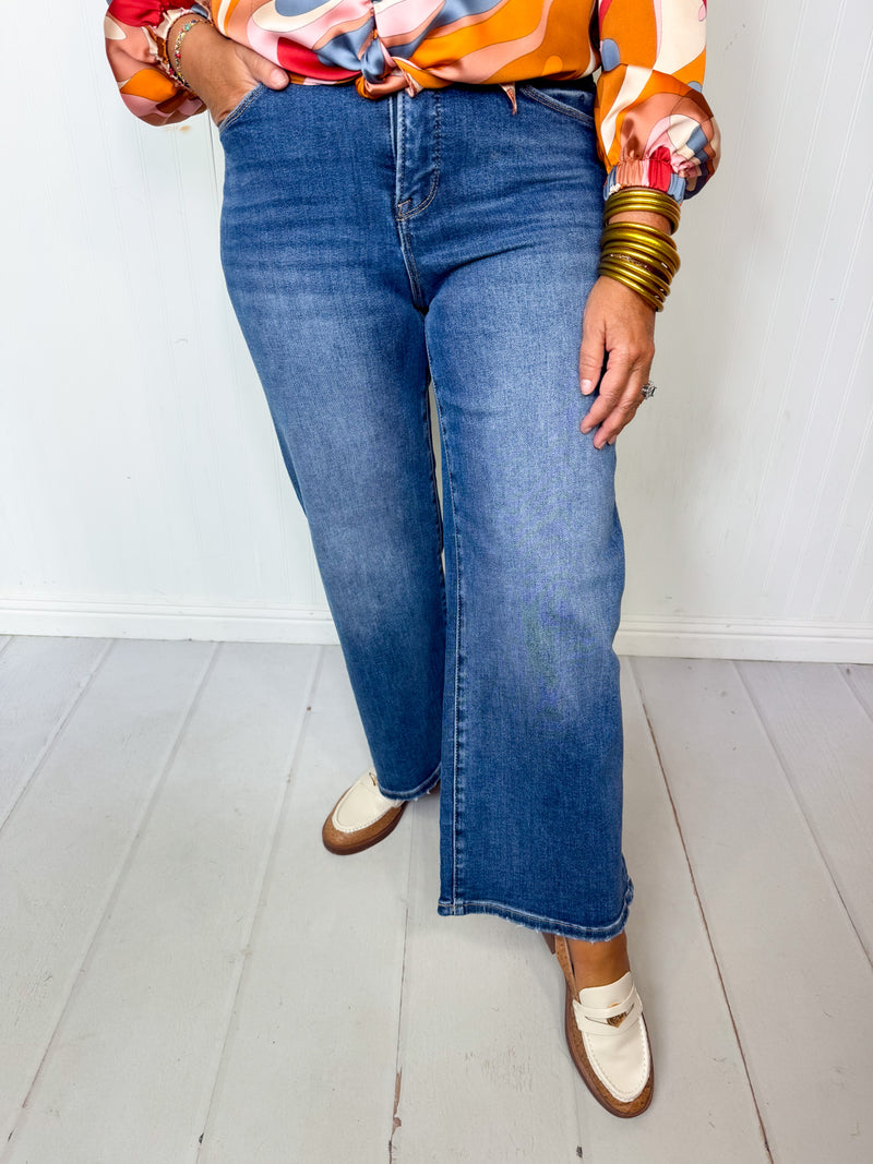 Risen- Stella High Rise Crop Wide Jeans