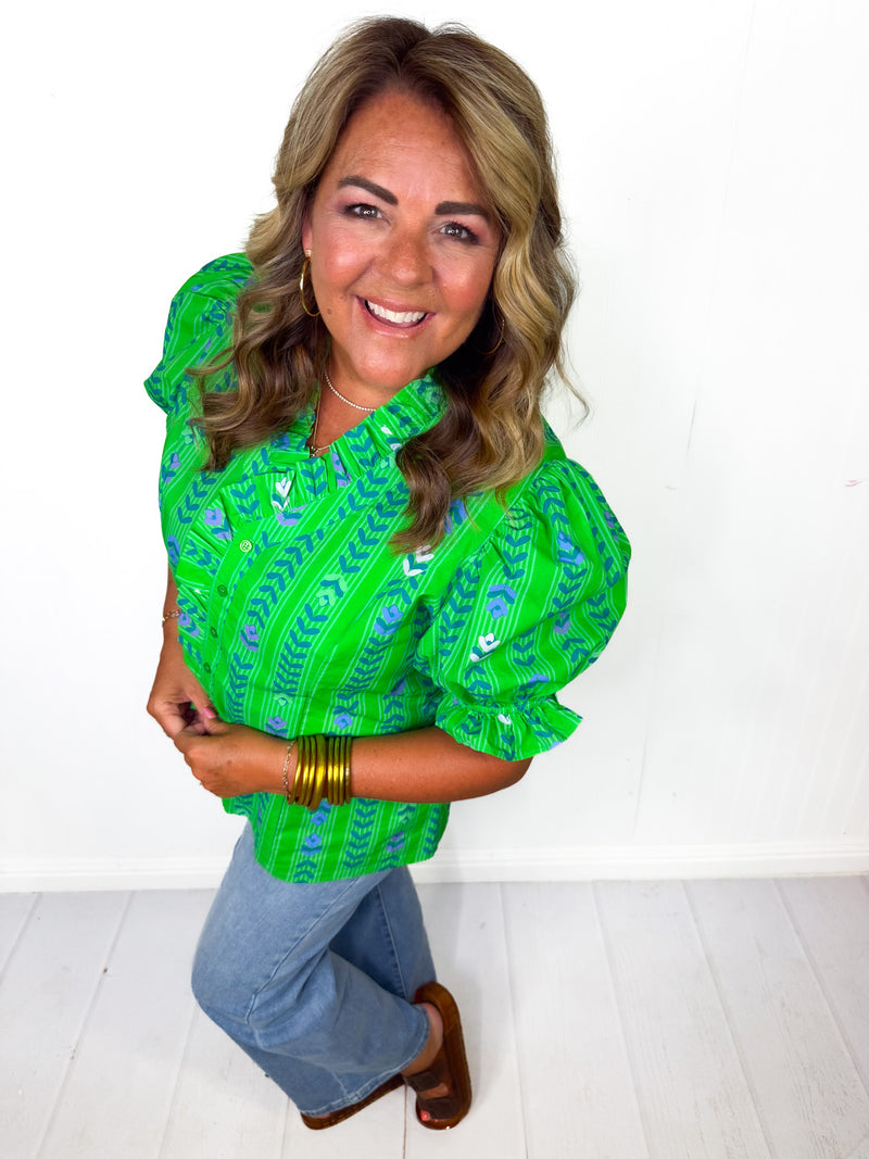 Garden Groove Button Down Top