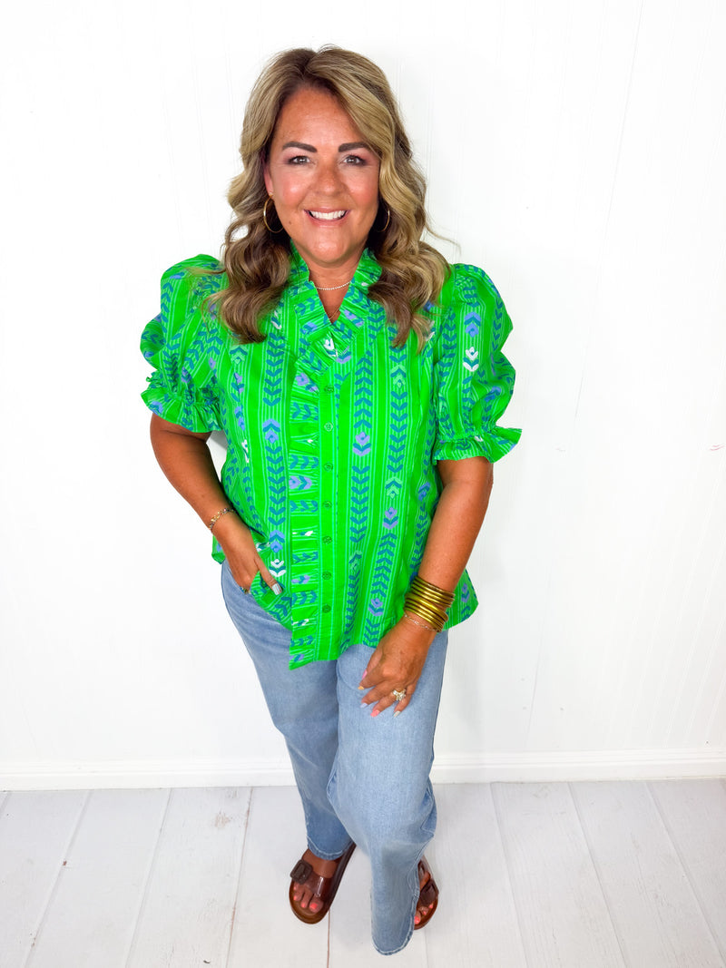 Garden Groove Button Down Top