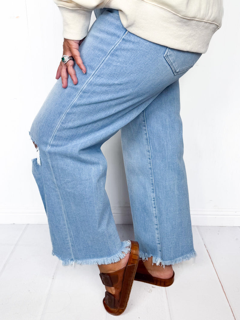 Vervet- Abby High Rise Crop Wide Leg Jeans