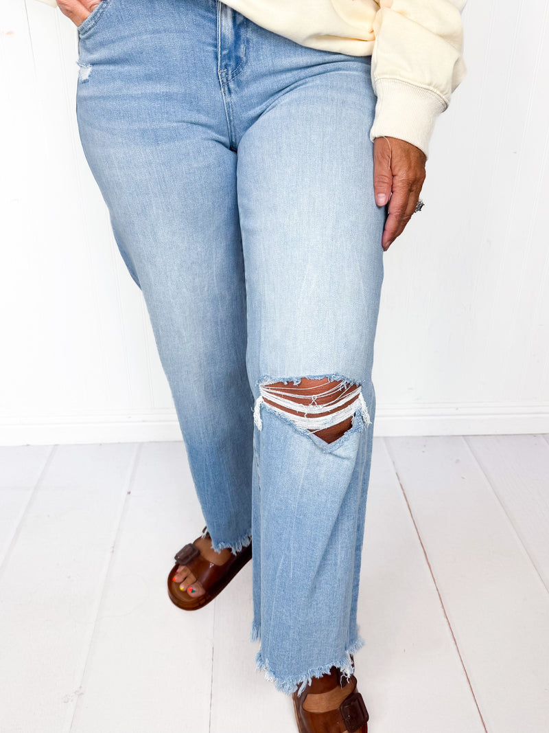 Vervet- Abby High Rise Crop Wide Leg Jeans
