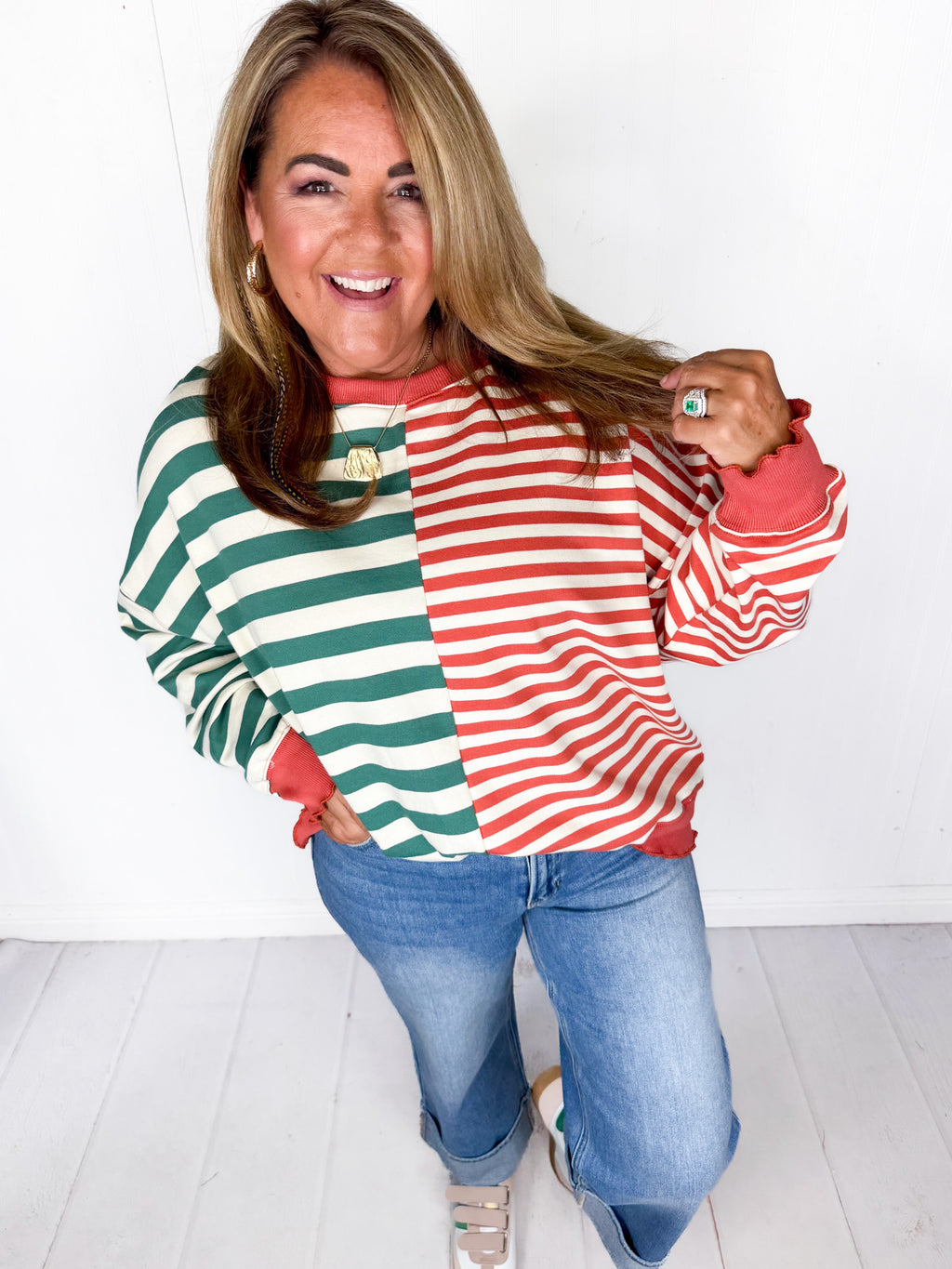 Falling For Stripes Pullover