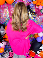 Hot, Hot, Hot Pink Knit Sweater Top