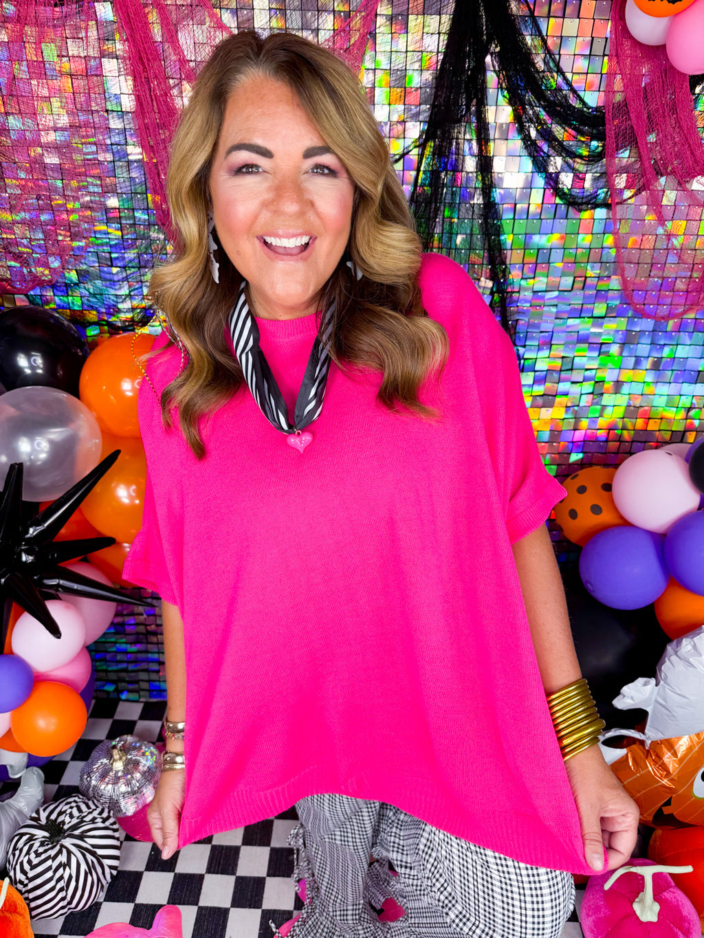 Hot, Hot, Hot Pink Knit Sweater Top
