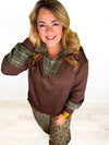 Juniper Plaid Pullover- Chocolate