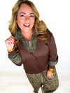 Juniper Plaid Pullover- Chocolate