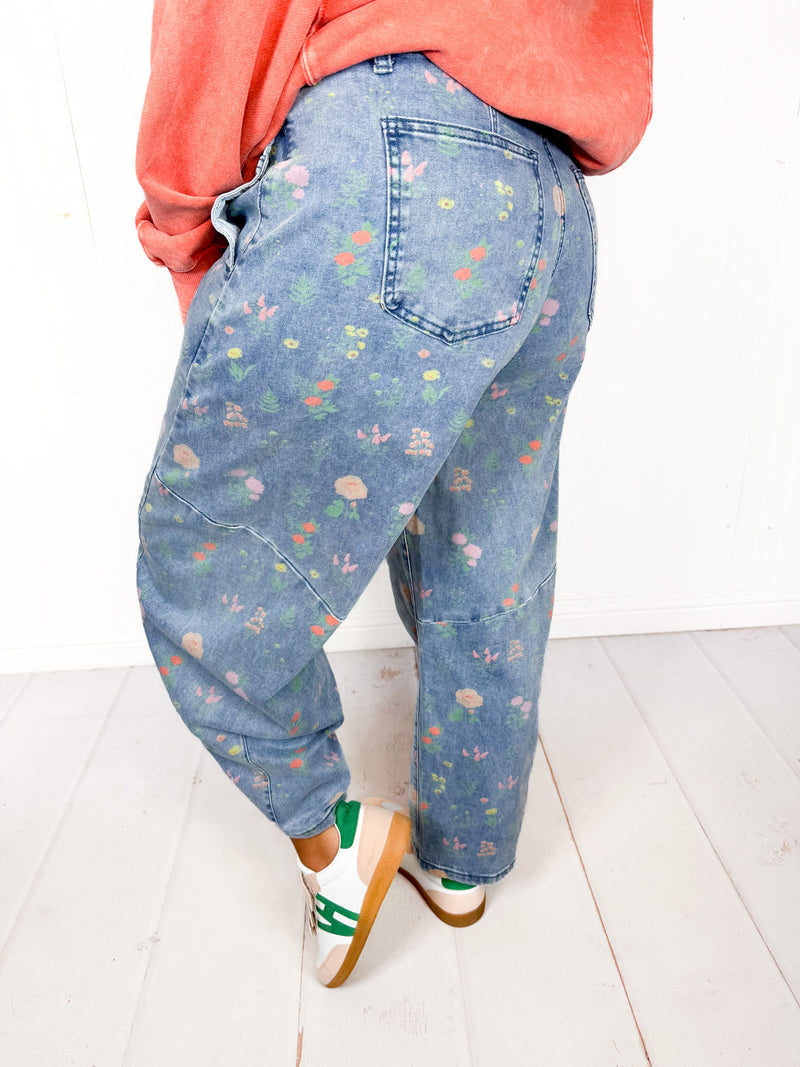 Flower Child Barrel Jeans