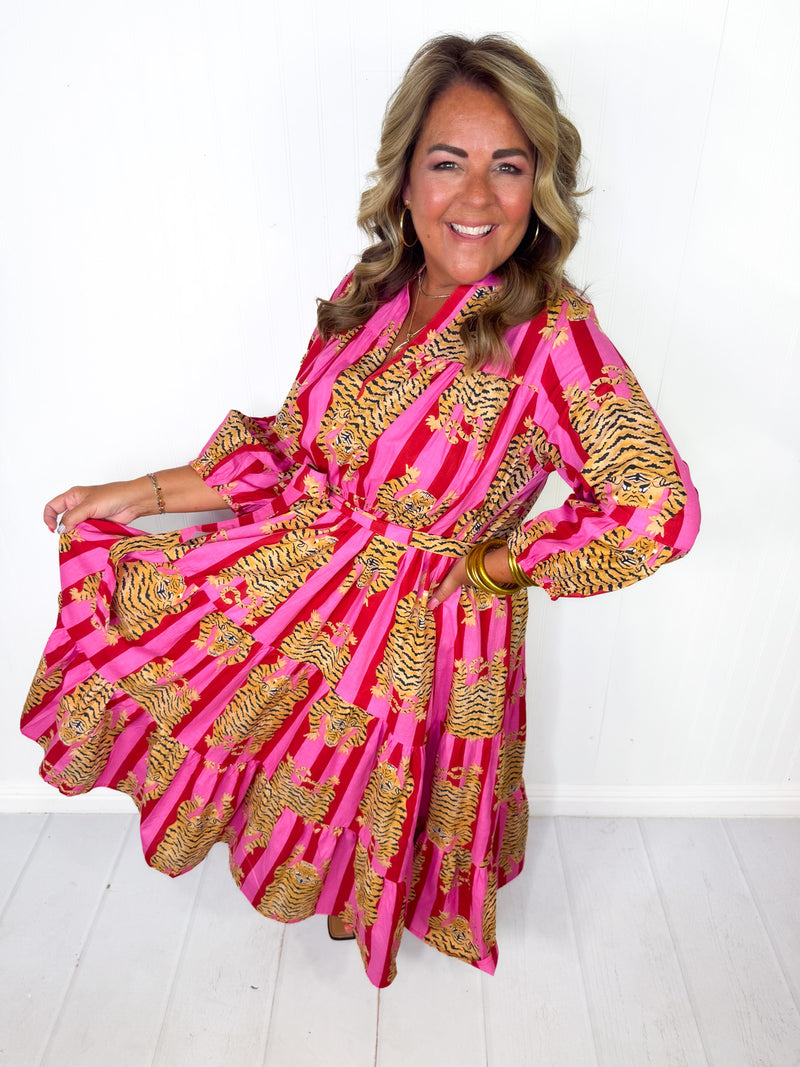 Roaring Tiger Midi Dress