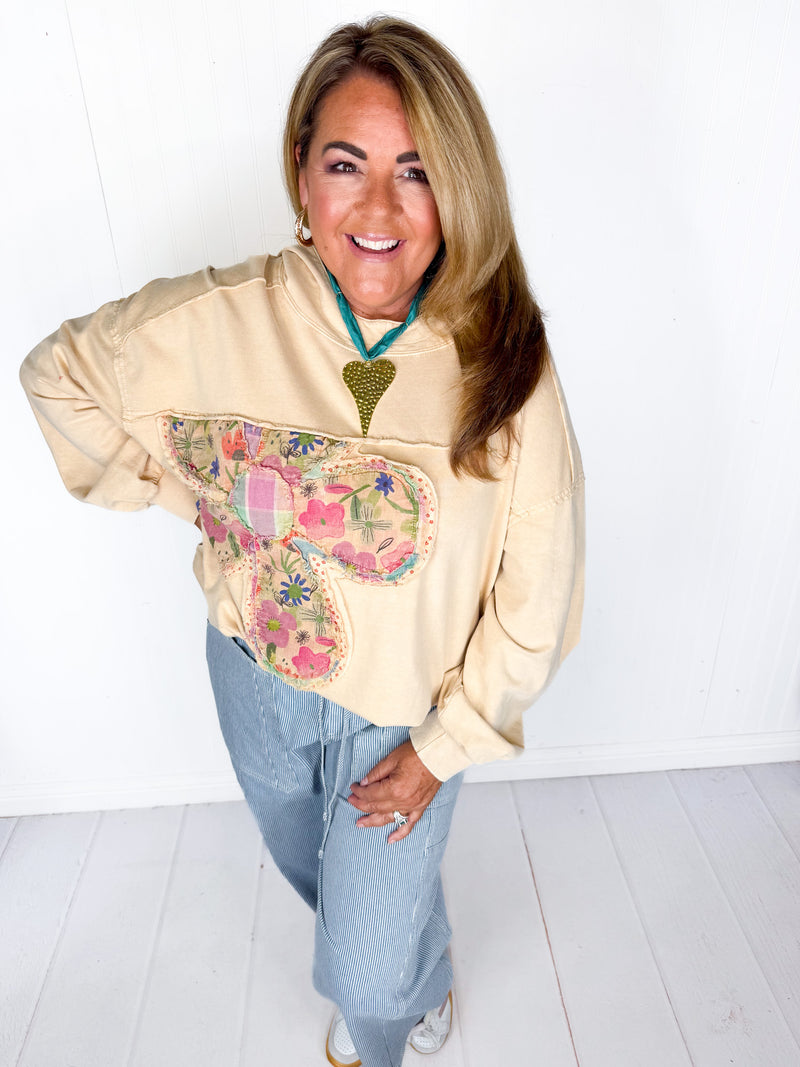 Patchwork Petals Hoodie Pullover