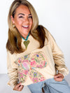 Patchwork Petals Hoodie Pullover