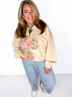 Patchwork Petals Hoodie Pullover