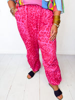 Leopard Love Cargo Joggers- Pink