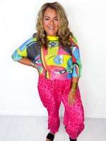 Leopard Love Cargo Joggers- Pink