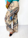 Fall Peacock Wide Leg Pants