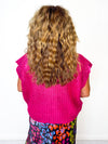 Metallic Magic Sleeveless Sweater- Pink