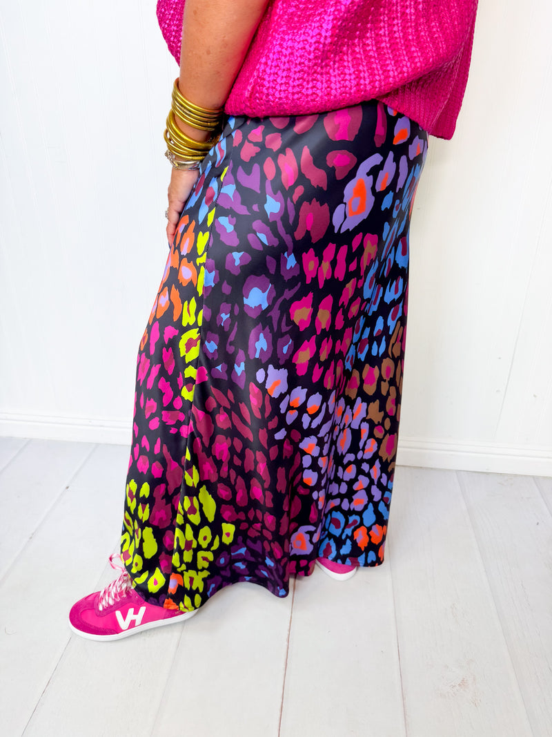 Funky Leopard Midi Skirt