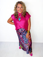 Metallic Magic Sleeveless Sweater- Pink