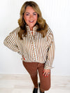 Cocoa Craze Striped Button Down