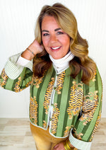 Talking Tigers Quilted Jacket- Green