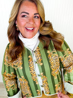 Talking Tigers Quilted Jacket- Green