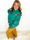 Queen of Sparkles- Green Duck Mock Neck Sweatshirt
