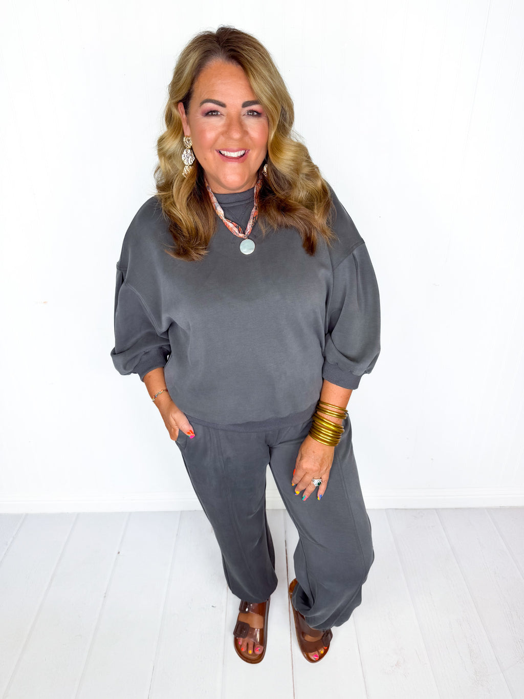 Cloud Nine Pants Set- Charcoal