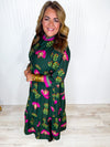 Pink Petals Midi Dress
