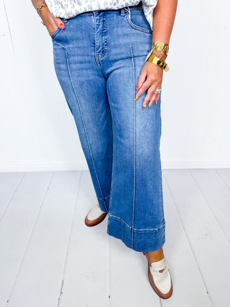 Risen- Taylor Crop Wide Pintuck Front Jeans
