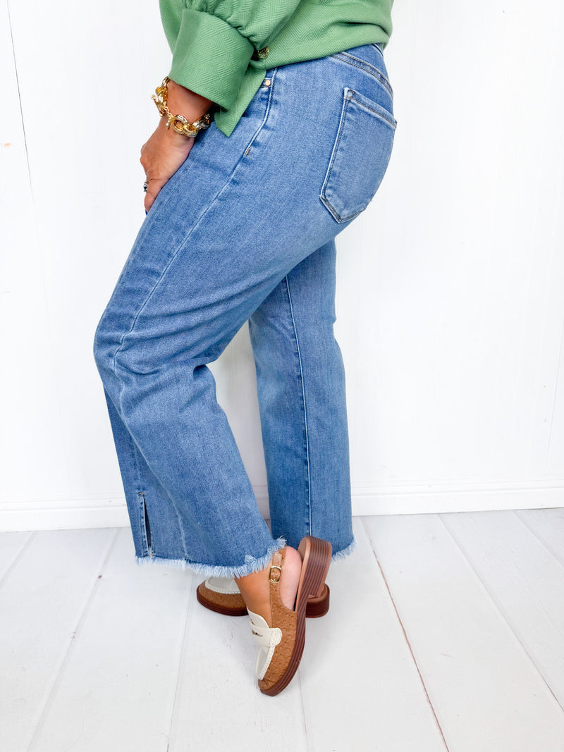 Risen- Julia Mid Rise Front Slit Jeans