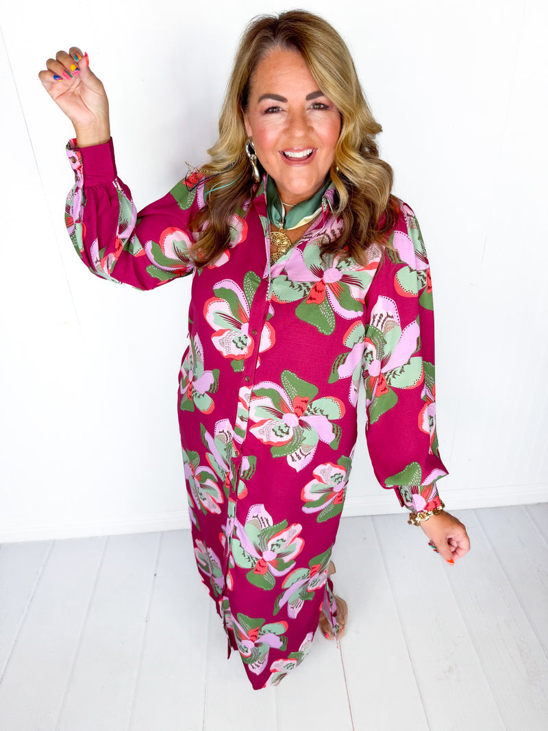 Mary Square- Ava Dress- Center Stage Plum