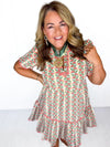 Mary Square- Adelyn Dress- Honeyvines Coral