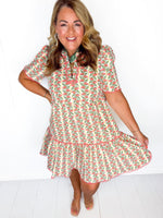 Mary Square- Adelyn Dress- Honeyvines Coral
