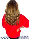 Winning In Red Sweater Top