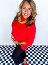 Winning In Red Sweater Top
