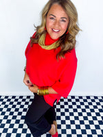 Winning In Red Sweater Top